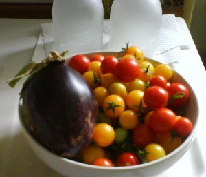 aubergine and tomato